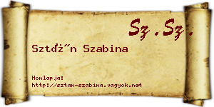 Sztán Szabina névjegykártya